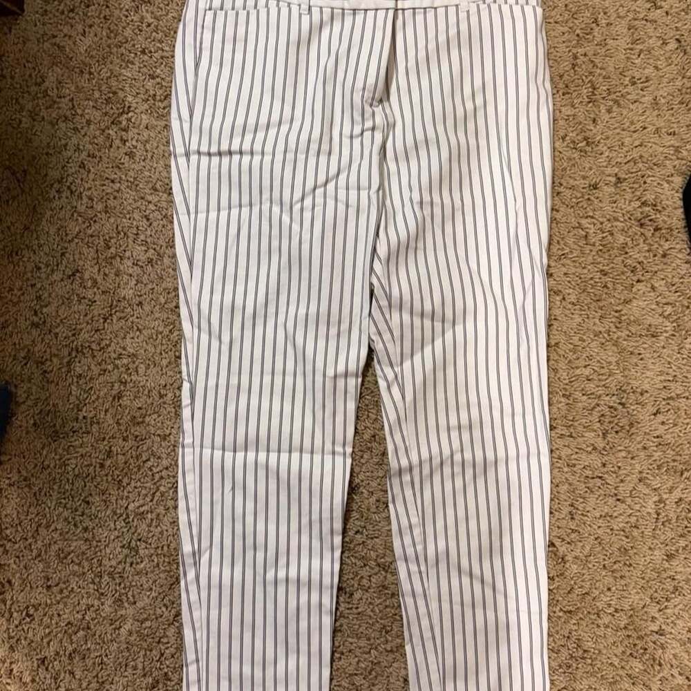 Liz Claiborne Emma Classic Pants Size 6 White Black Striped Career